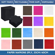 100 Serviettes Paper Napkins Recyclable Tableware Tissues 2-Ply 33/40cm Party