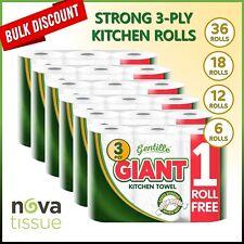 Gentille Kitchen Roll Giant 3-PLY Thickness Towel Durable Paper, 6 - 36 Rolls